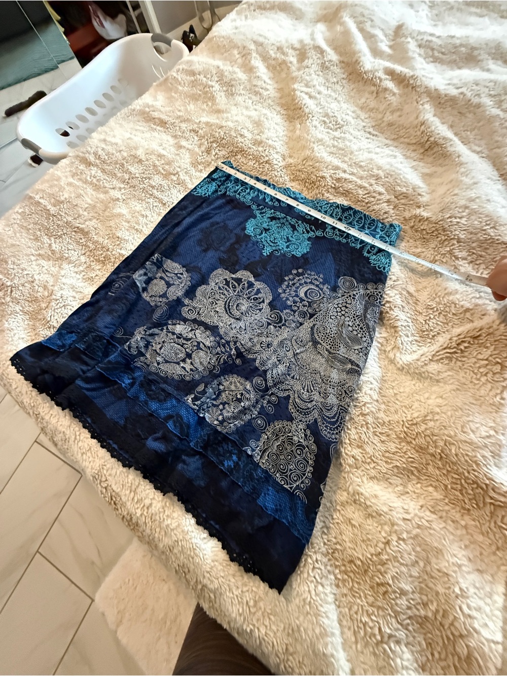 Desigual Navy and Teal Patterned Women's Skirt